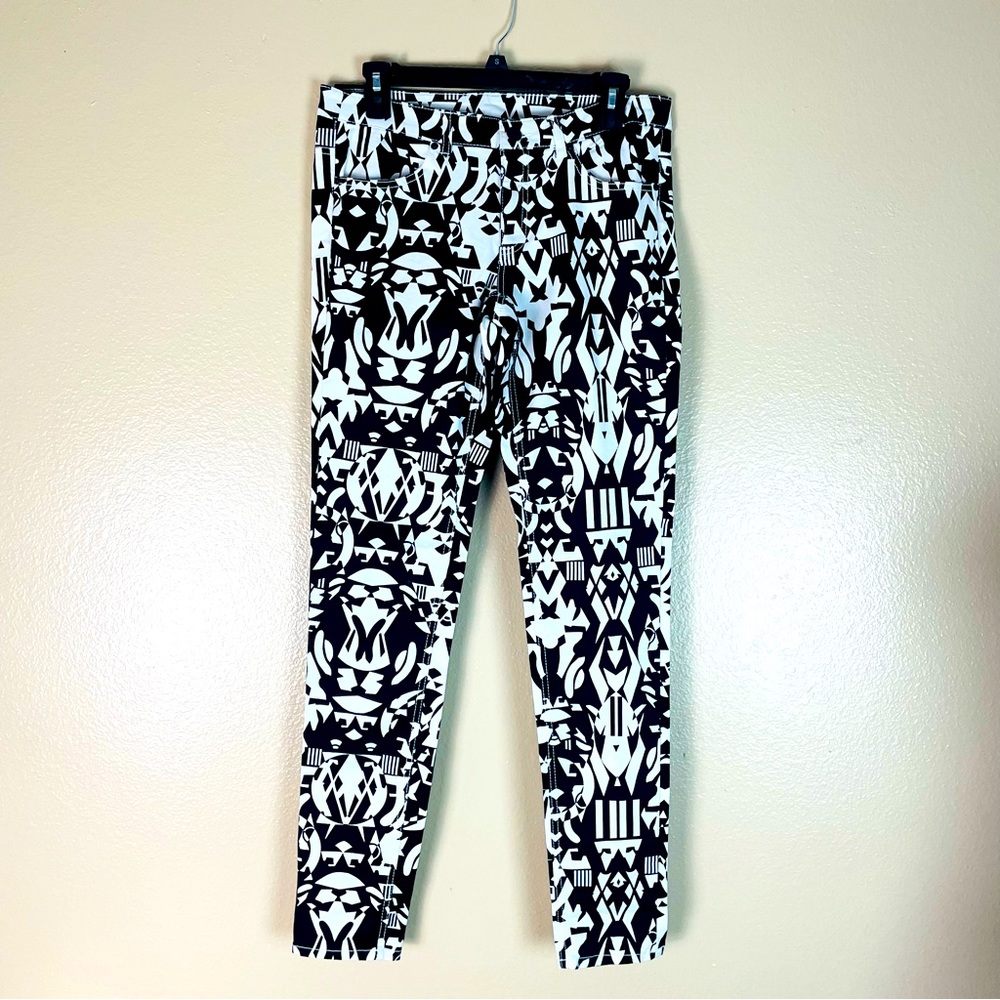 Y2K Divided Color block Print Jeans 10 Size Brand New Hippie Aztec